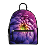 Chrysanthemum Flower Print Leather Backpack