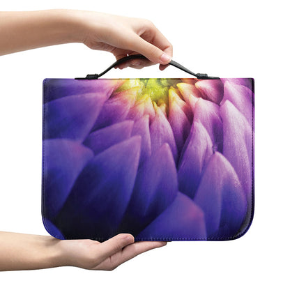 Chrysanthemum Flower Print Leather Bible Cover