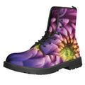 Chrysanthemum Flower Print Lace-Up Boots