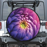 Chrysanthemum Flower Print Leather Spare Tire Cover