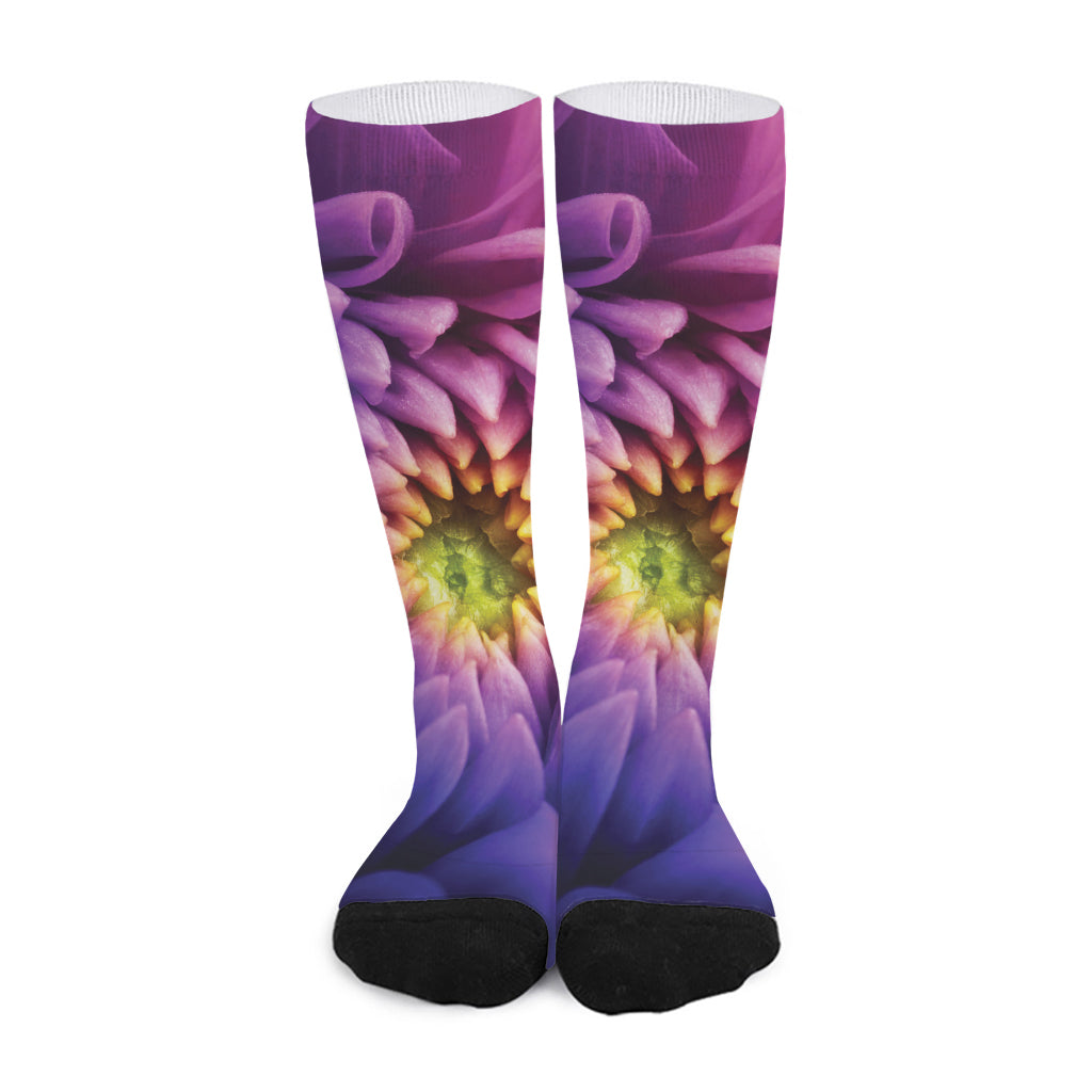 Chrysanthemum Flower Print Long Socks