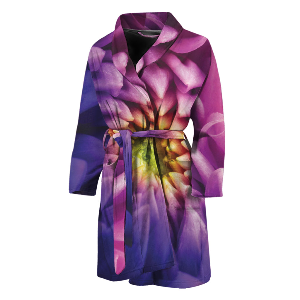 Chrysanthemum Flower Print Men's Bathrobe