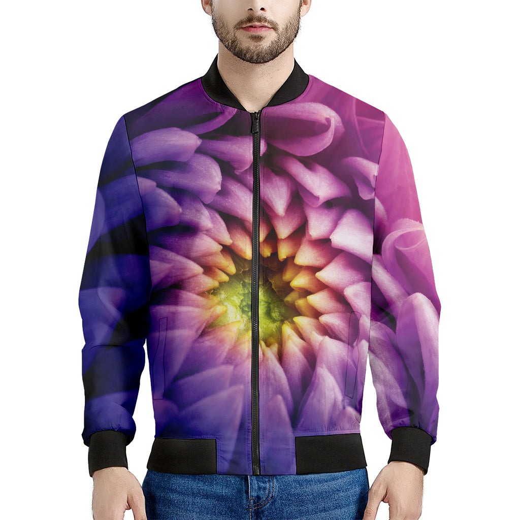 Chrysanthemum Flower Print Men's Bomber Jacket