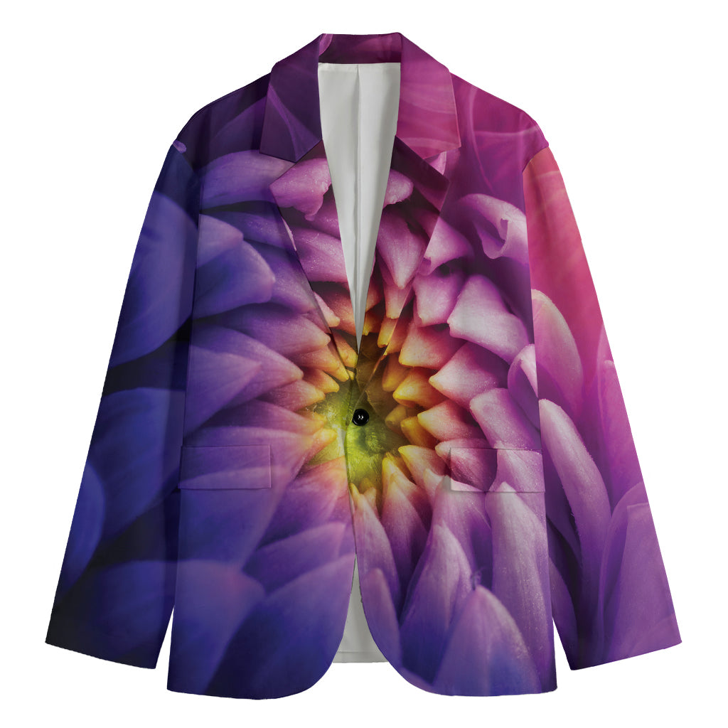 Chrysanthemum Flower Print Men's Cotton Blazer