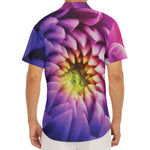 Chrysanthemum Flower Print Men's Deep V-Neck Shirt