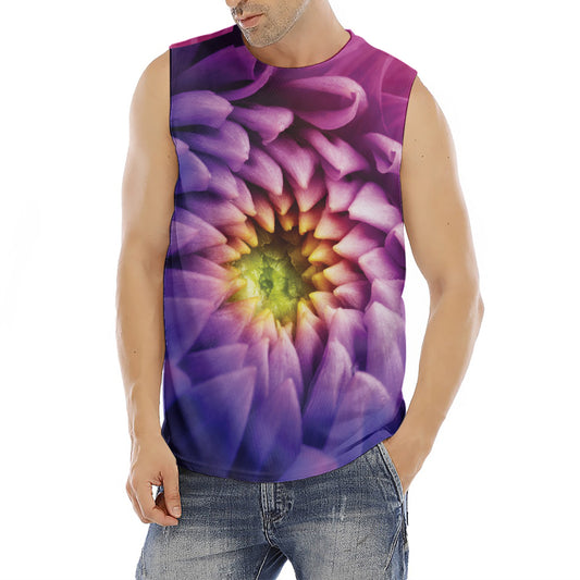 Chrysanthemum Flower Print Men's Fitness Tank Top
