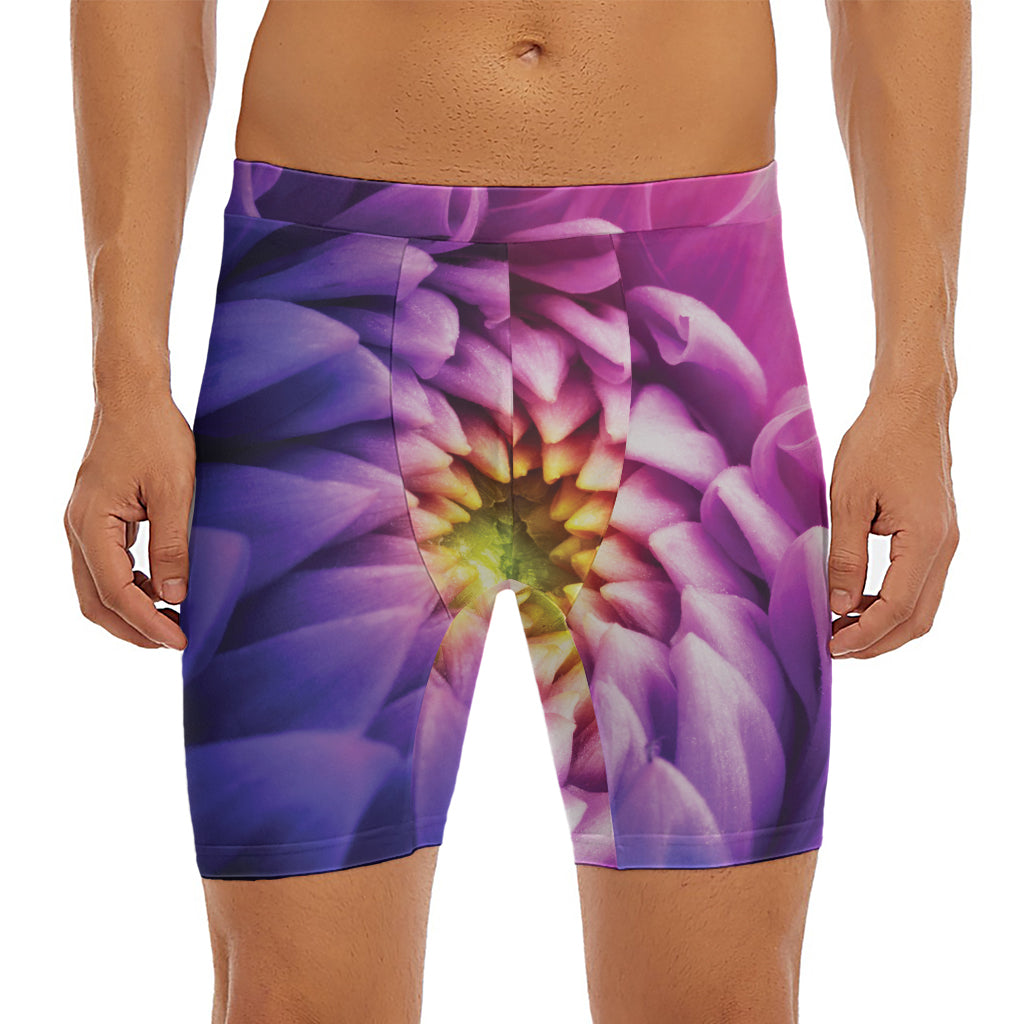 Chrysanthemum Flower Print Men's Long Boxer Briefs