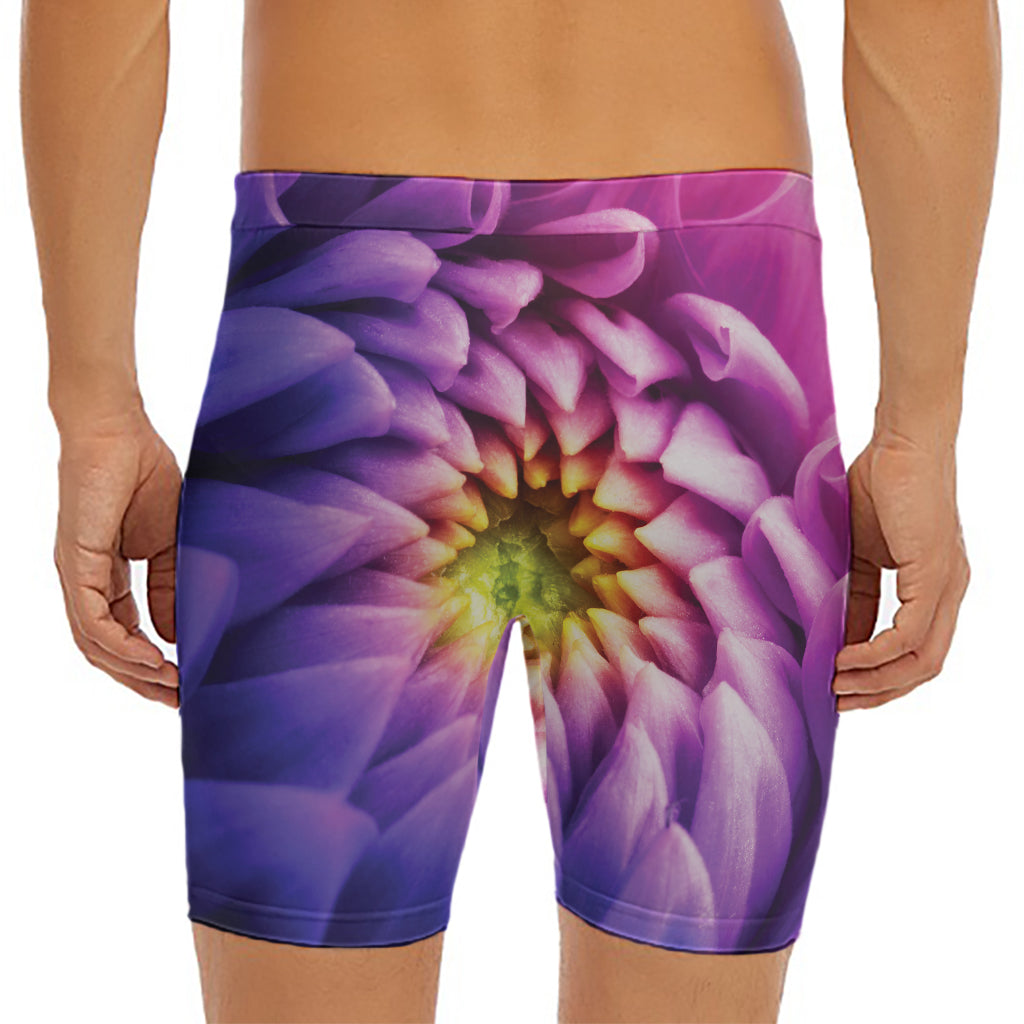 Chrysanthemum Flower Print Men's Long Boxer Briefs