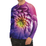 Chrysanthemum Flower Print Men's Long Sleeve Rash Guard