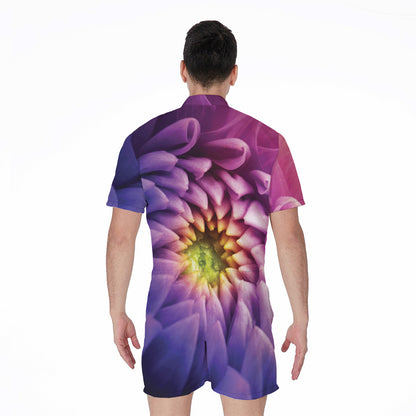 Chrysanthemum Flower Print Men's Rompers