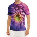 Chrysanthemum Flower Print Men's Short Sleeve Rash Guard
