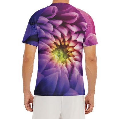 Chrysanthemum Flower Print Men's Short Sleeve Rash Guard