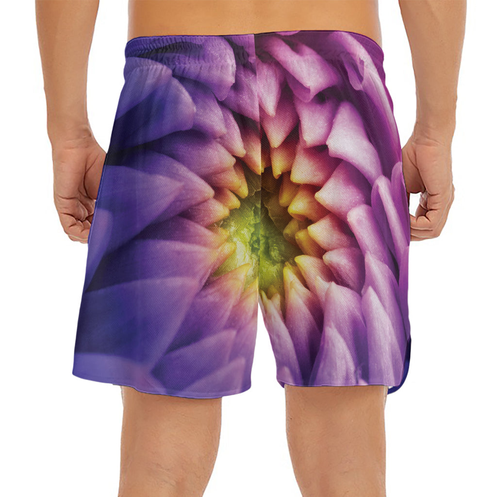 Chrysanthemum Flower Print Men's Split Running Shorts