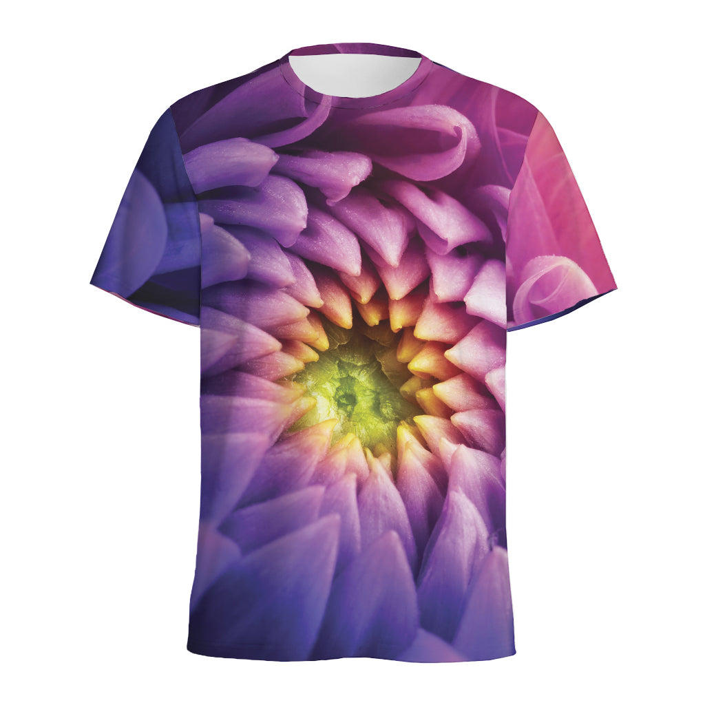 Chrysanthemum Flower Print Men's Sports T-Shirt