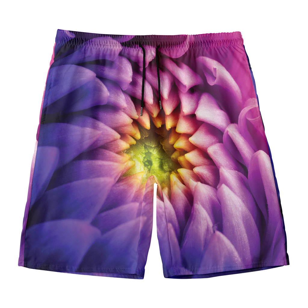 Chrysanthemum Flower Print Men's Swim Trunks