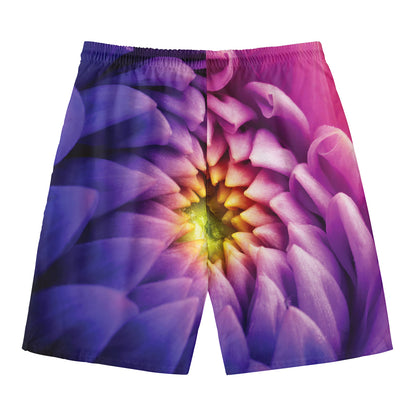 Chrysanthemum Flower Print Men's Swim Trunks