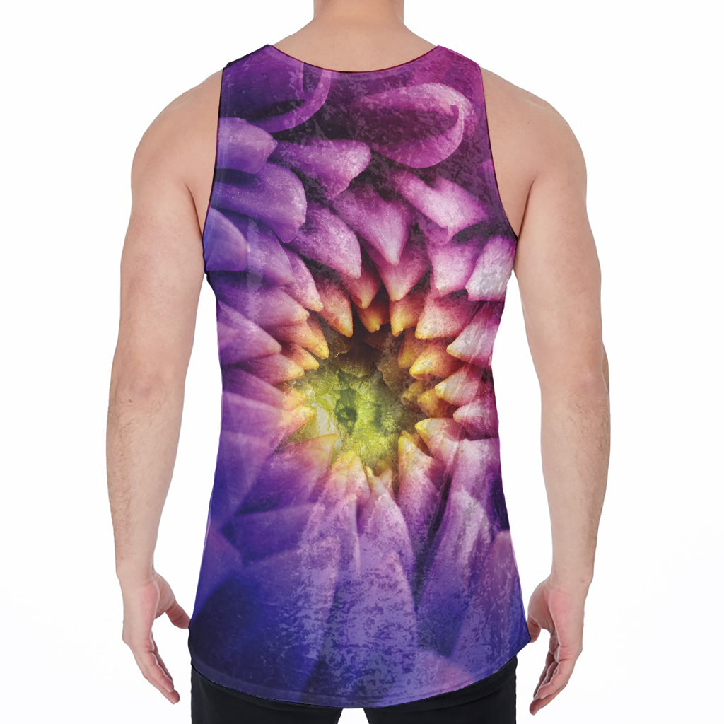 Chrysanthemum Flower Print Men's Velvet Tank Top