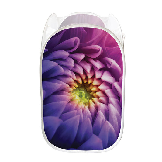Chrysanthemum Flower Print Mesh Laundry Hamper