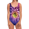 Chrysanthemum Flower Print One Piece Swimsuit