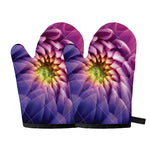Chrysanthemum Flower Print Oven Mitts