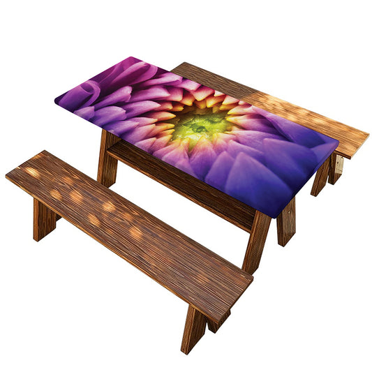 Chrysanthemum Flower Print Picnic Table Cover