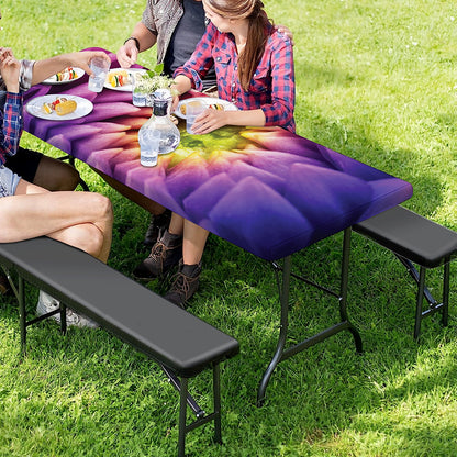 Chrysanthemum Flower Print Picnic Table Cover