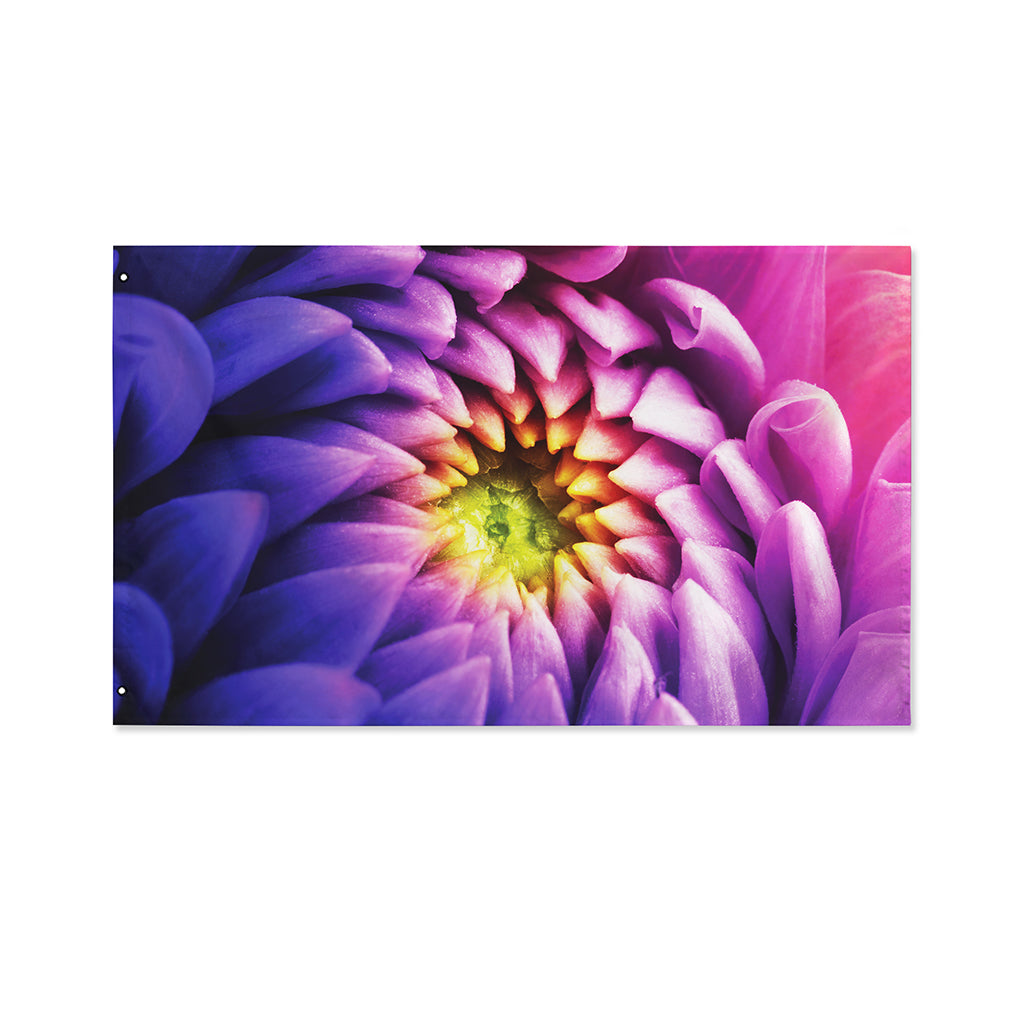 Chrysanthemum Flower Print Polyester Flag