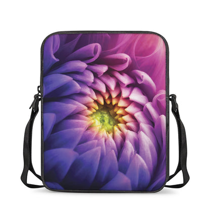 Chrysanthemum Flower Print Rectangular Crossbody Bag