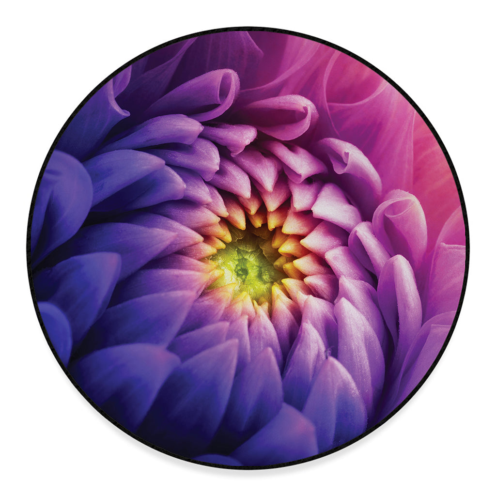 Chrysanthemum Flower Print Round Floor Mat