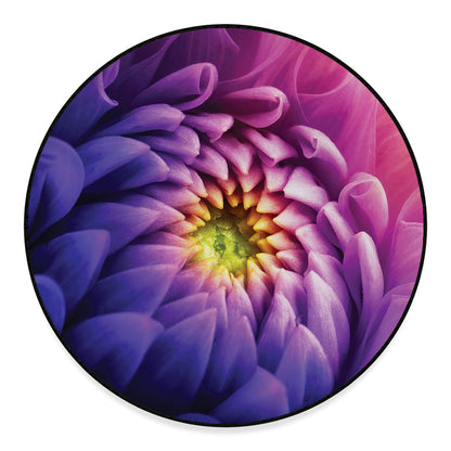 Chrysanthemum Flower Print Round Floor Mat