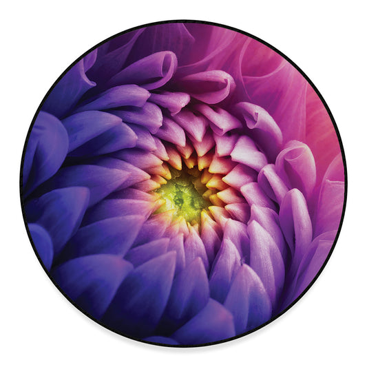 Chrysanthemum Flower Print Round Floor Mat
