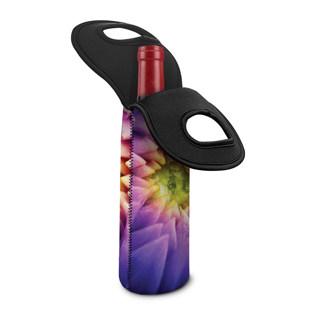 Chrysanthemum Flower Print Single Neoprene Wine Tote