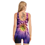 Chrysanthemum Flower Print Sleeveless One Piece Swimsuit