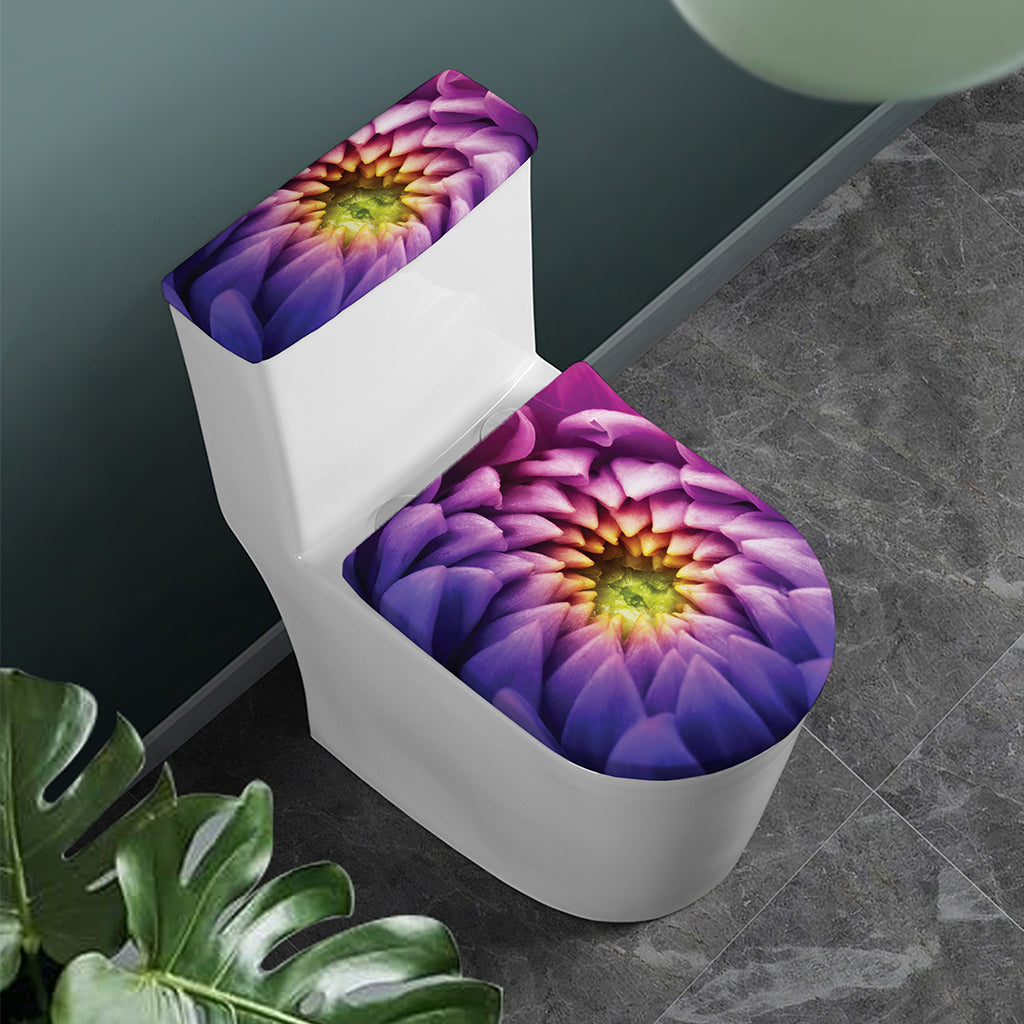 Chrysanthemum Flower Print Toilet Lid And Tank Cover Set