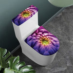 Chrysanthemum Flower Print Toilet Lid And Tank Cover Set