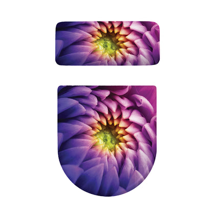 Chrysanthemum Flower Print Toilet Lid And Tank Cover Set