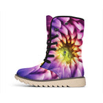 Chrysanthemum Flower Print Winter Boots