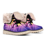 Chrysanthemum Flower Print Winter Boots