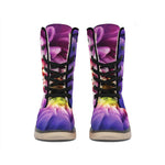 Chrysanthemum Flower Print Winter Boots