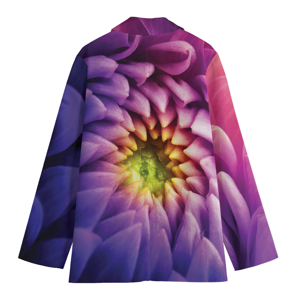 Chrysanthemum Flower Print Women's Cotton Blazer