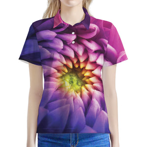 Chrysanthemum Flower Print Women's Polo Shirt