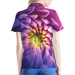 Chrysanthemum Flower Print Women's Polo Shirt