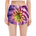 Chrysanthemum Flower Print Women's Split Running Shorts