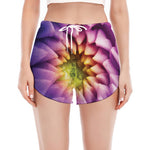 Chrysanthemum Flower Print Women's Split Running Shorts