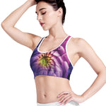 Chrysanthemum Flower Print Women's Sports Bra