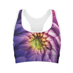 Chrysanthemum Flower Print Women's Sports Bra