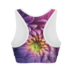 Chrysanthemum Flower Print Women's Sports Bra