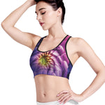 Chrysanthemum Flower Print Women's Sports Bra