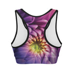 Chrysanthemum Flower Print Women's Sports Bra