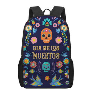 Cinco de Mayo Day Of The Dead Print 17 Inch Backpack